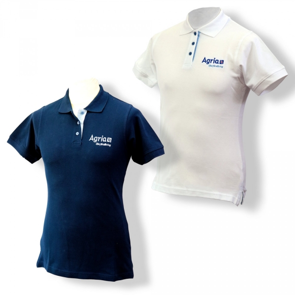Damen-Poloshirt, Wei oder Marine in der Gruppe Bekleidung bei Agria Tierversicherung (AGR2225r)